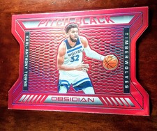 KARL-ANTHONY TOWNS 2020-21 OBSIDIAN PITCH BLACK ELECTRIC ETCH RED FLOOD #7