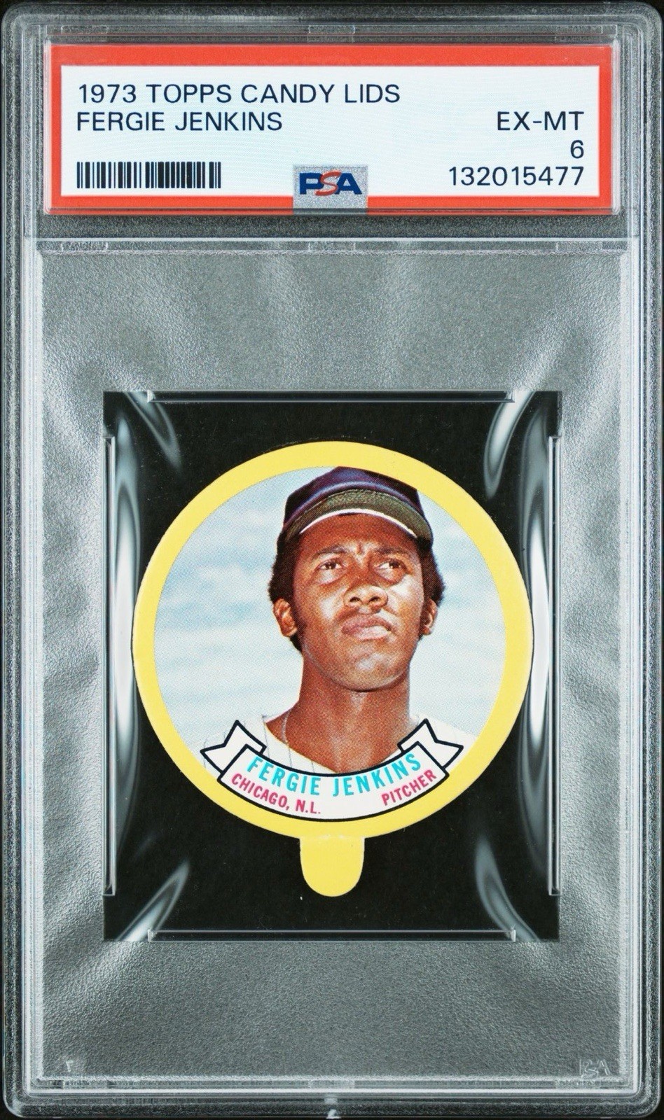 Fergie Jenkins Baseball Cards 1973 Topps Candy Lids trading card — raw and PSA graded price guide