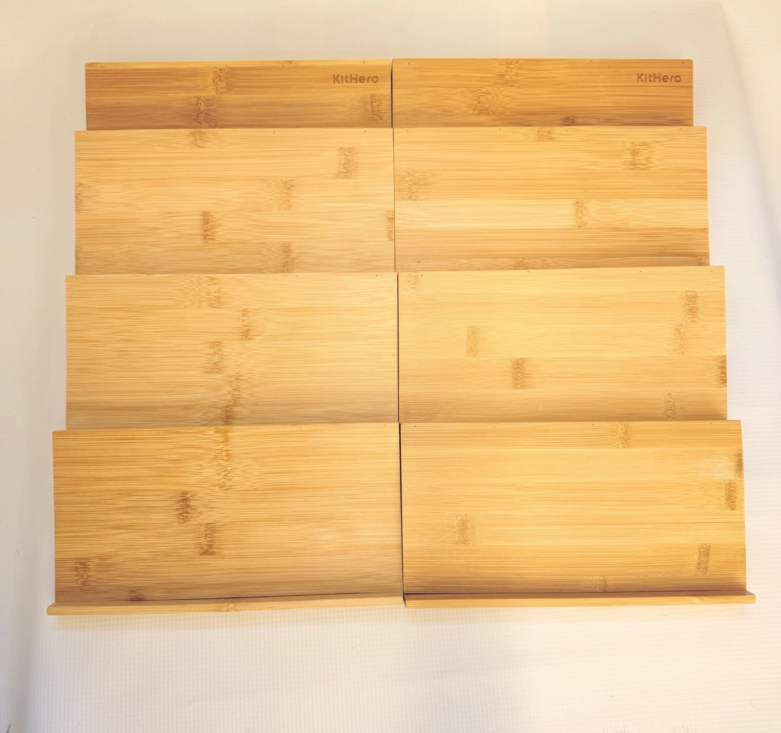 KitHero Bamboo Drawer Spice Rack Organizer - 8 Compartments