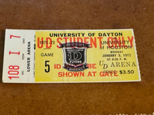1972 Dayton Flyers Houston Cougars Basketball Ticket Dwight Davis Dwight Jones