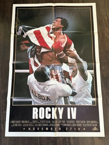 ROCKY IV (1985) ORIGINAL ADVANCE B MOVIE POSTER  Folded