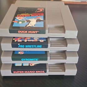 Nintendo NES Duck Hunt, Pro Wrestling, Gyromite, Super Mario Bros. Game Lot