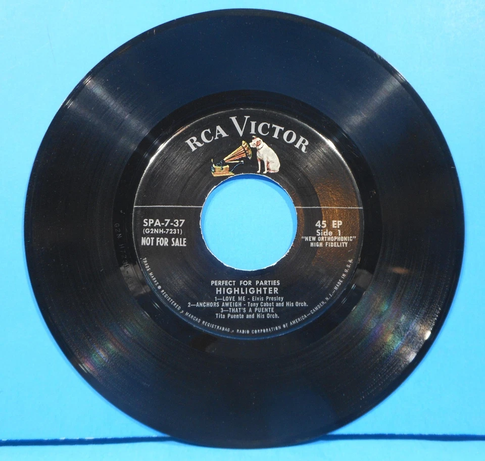 ELVIS PRESLEY PERFECT FOR PARTIES 7" EP 1956 MONO PROMO NICE CONDITION! VG/VG!! - Image 3 of 4