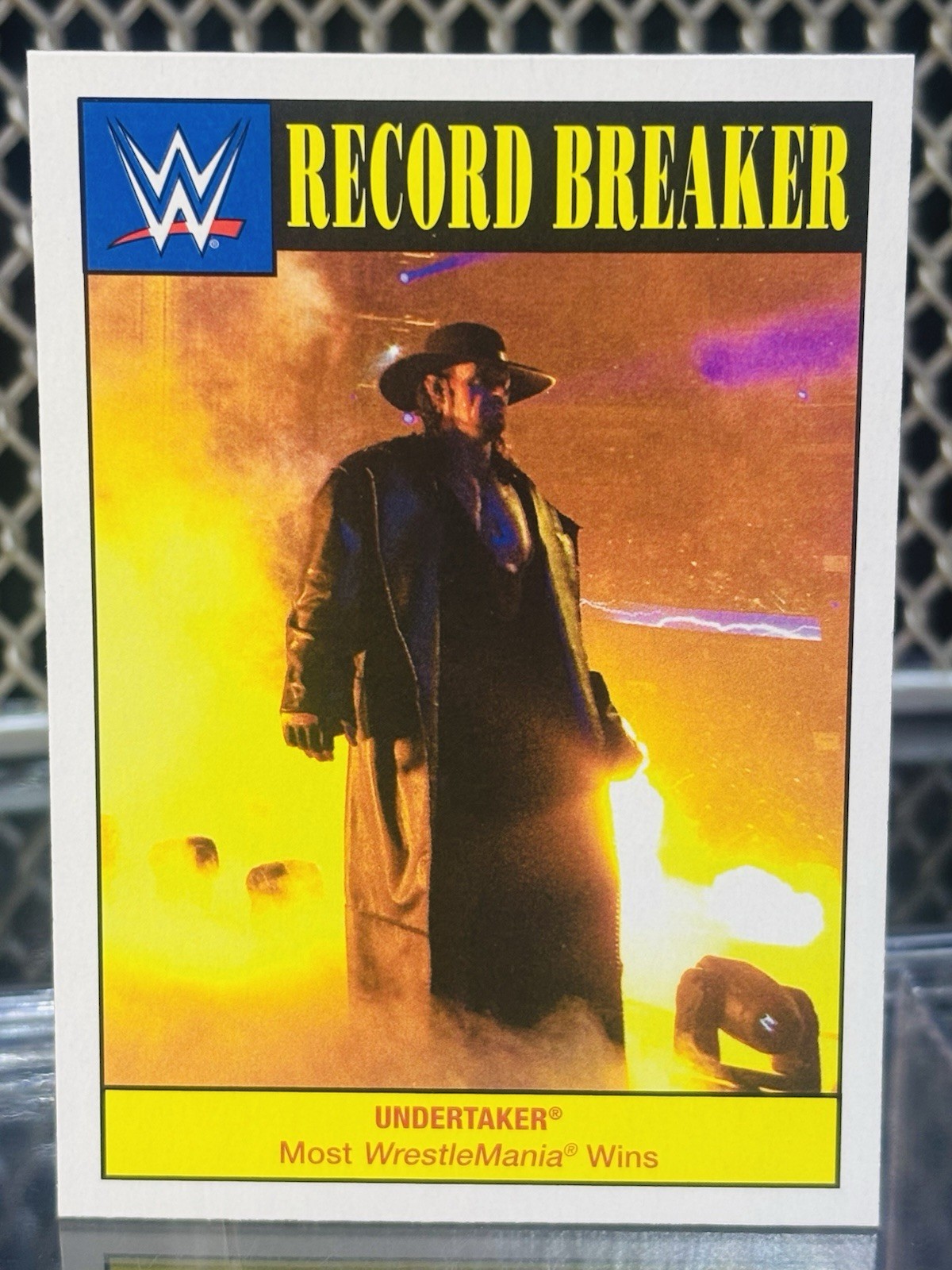 2016 Topps Heritage WWE Undertaker Wrestling Card Record Breaker WrestleMania
