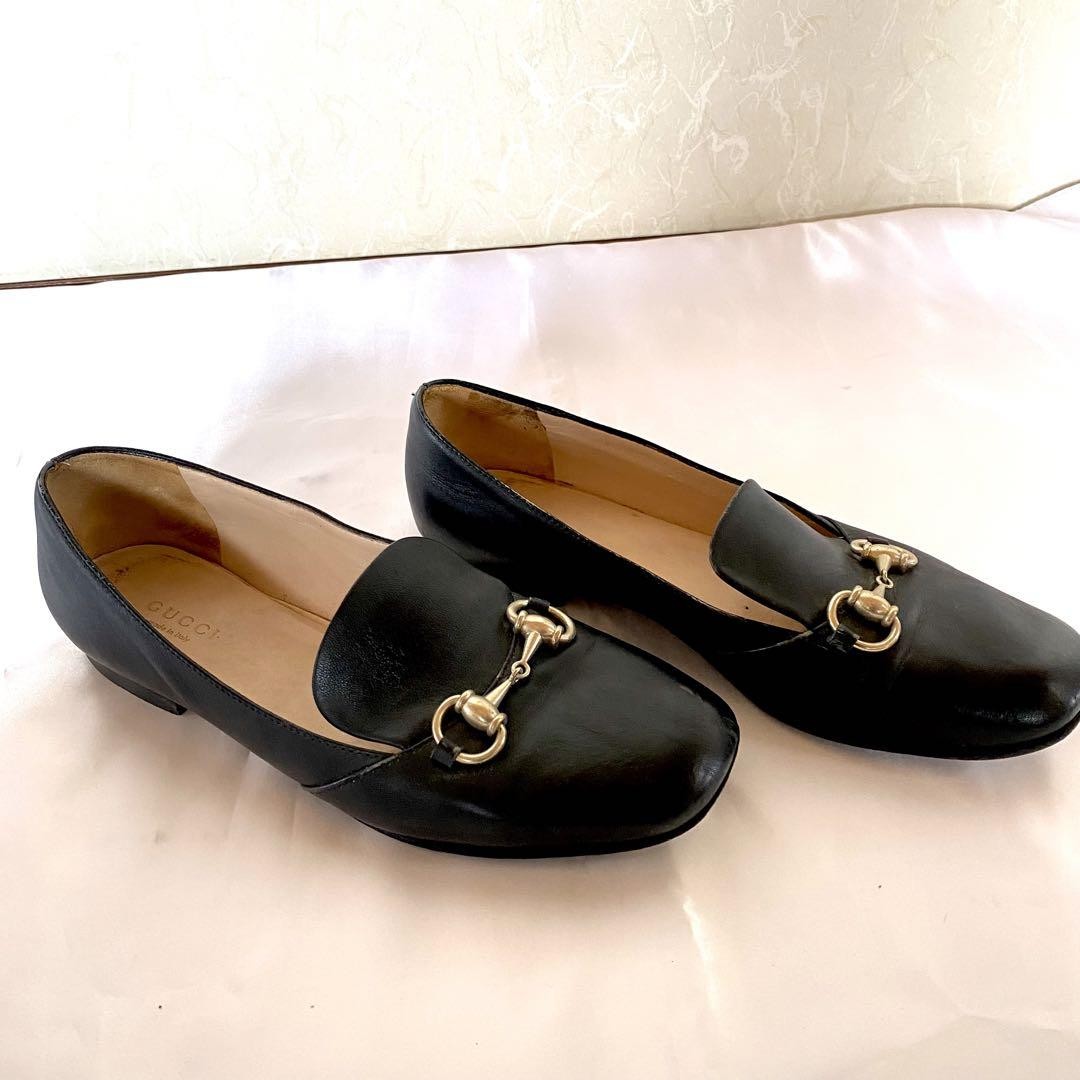 Gucci Horsebit Loafers Shoes Black Leather Size 37 US Abt7 For Women thumbnail 8