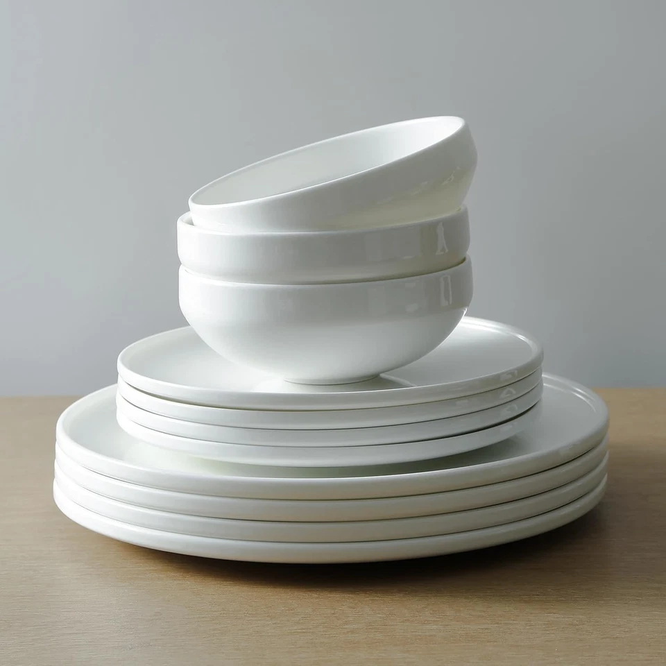 Stone Lain Quinn Bone China 12-Piece Dinnerware Set, White - Image 4 of 4