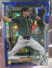 Topps 2021 Bowman Chrome Draft Sapphire Mason Miller #BDC-85 1st Bowman A's