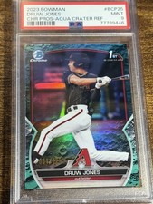 DRUW JONES 2023 Bowman #BCP-25 Diamondbacks 1st Aqua Crater Refractor /125 PSA 9