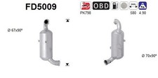 Partikelfilter / Rußfilter, Abgasanlage AS FD5009 für OE 1731EN - 1731EP
