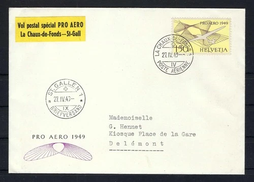Switzerland 1949 Airmail First Day Cover - Zumstein CV CHF 70