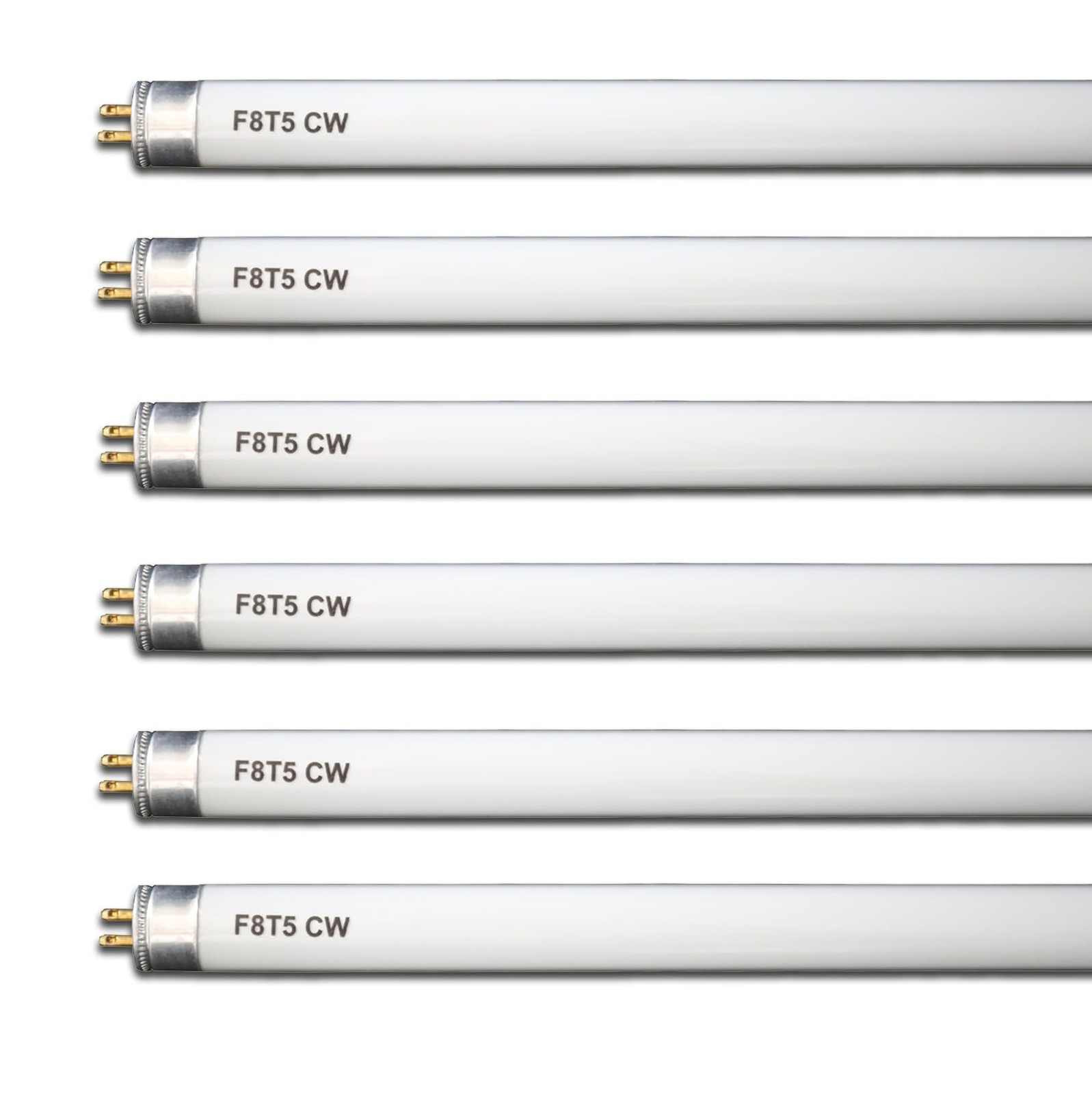 (6 Pack) F8T5/CW 4100K 12&rsquo;&rsquo; Linear Fluorescent Light Bulb, 8W Cool White T5 Tube