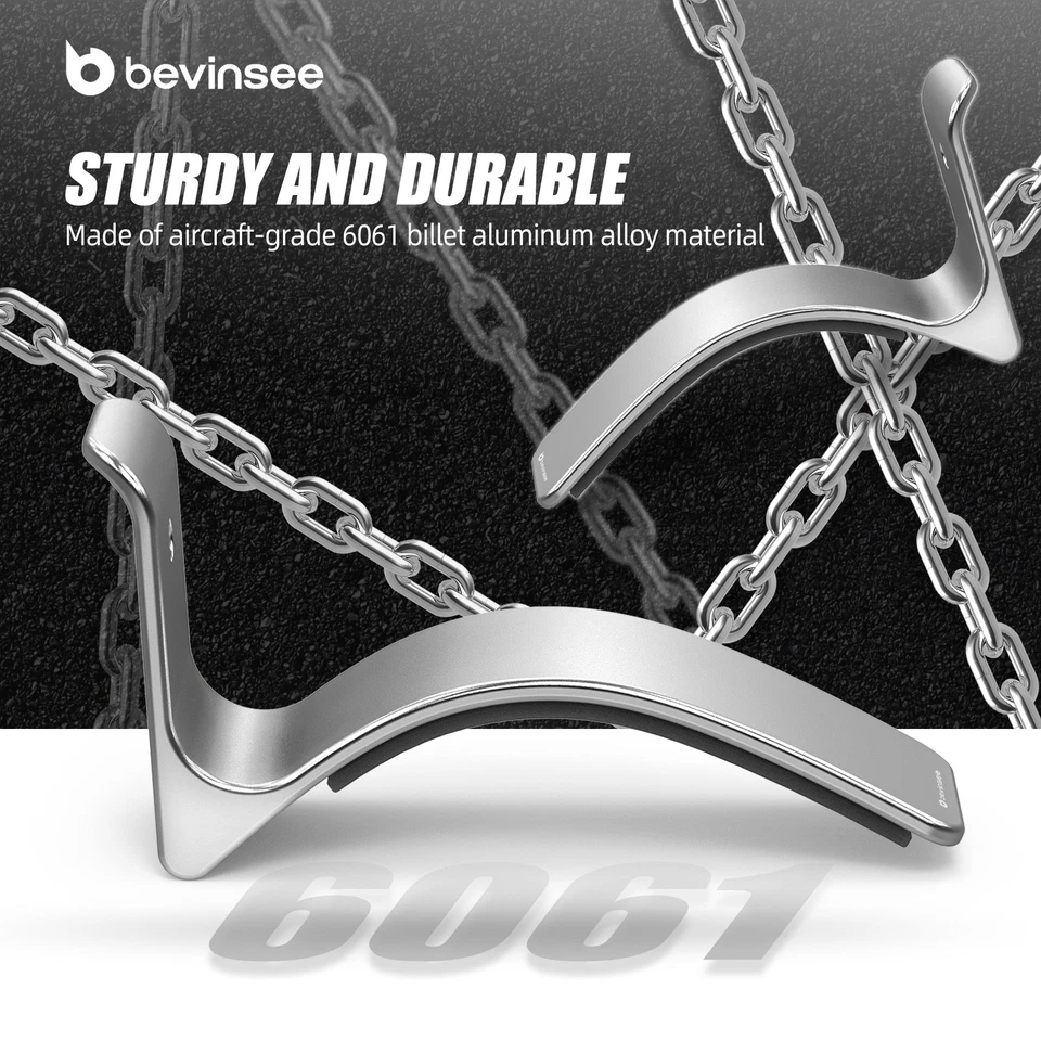 BEVINSEE For BMW E92 2007-2013 Seatbelt Extender Arm Fix Hooks Aluminium Silver - Image 3 of 4