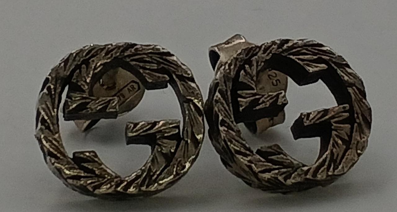 Gucci Interlocking G Arabesque Stud Earrings Ster… - image 1