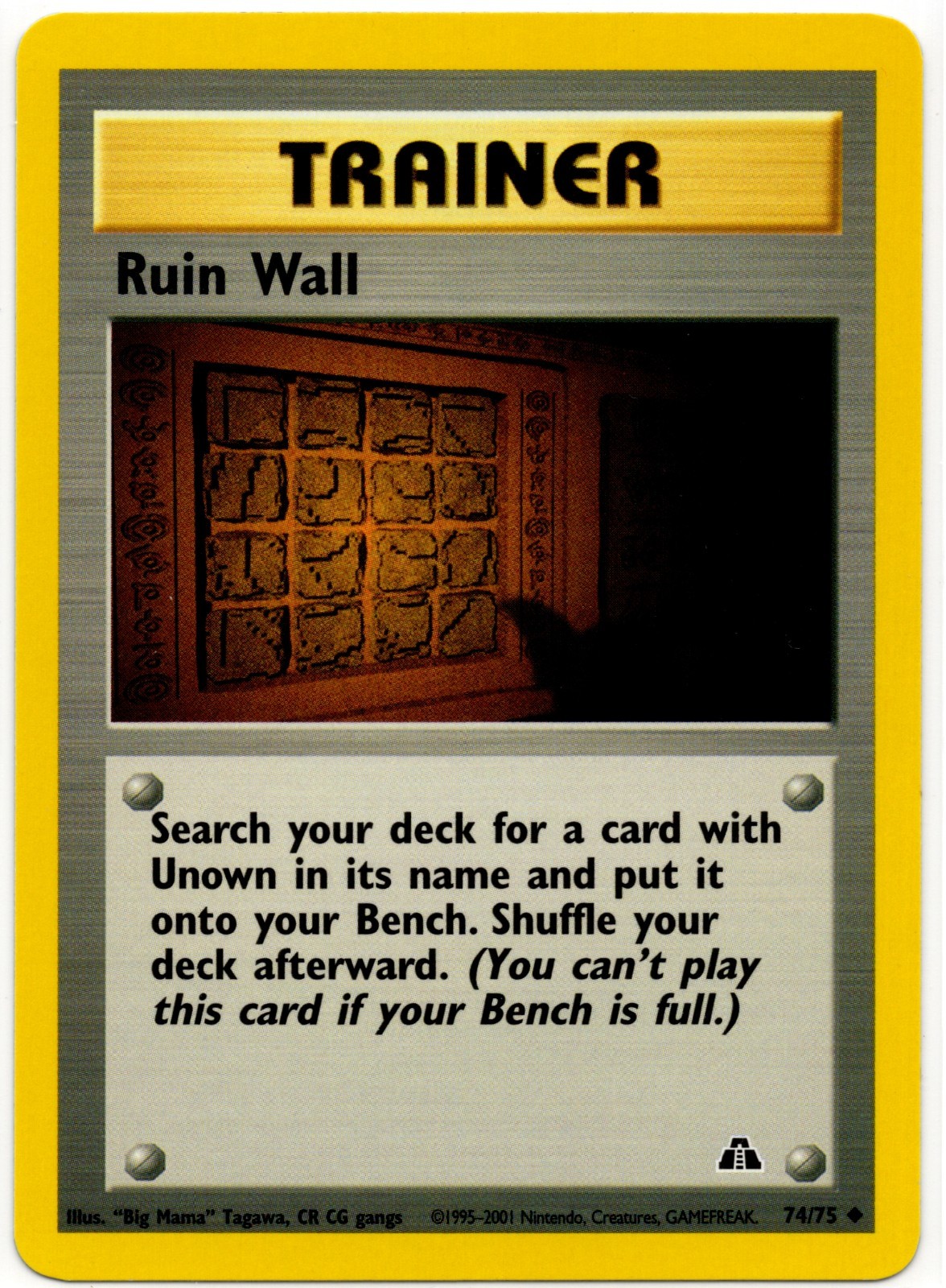 Pokemon - Neo Discovery Ruin Wall 74/75 LP