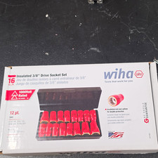 Wiha 31491 16-Piece Insulated 3/8 in Drive Socket Set 1000V Rated