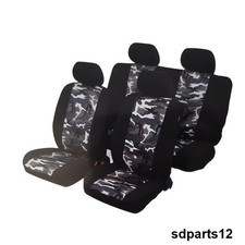 Vollständiges Autositzbezug Set PKW-Schonbezug Camouflage Grau/Schwarz