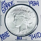1924 SILVER PEACE DOLLAR AUTHENTIC HI GRADE U.S. MINT COIN FREE SHIPPING 7410