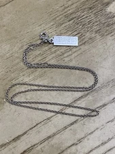 Vintage WTJ Sterling Silver 925 Signed Hershey Link Style Chain Necklace 18”