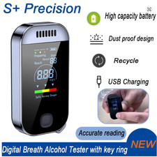 NEW Digital Breath Alcohol Tester Professional Breathalyzer With LCD Display USB