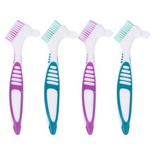 4 Pcs Hard Denture Brush Toothbrush Retainer Cleaning Removal Tool for Dentures