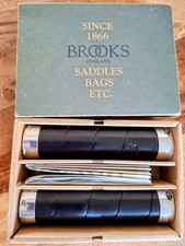 Brooks Manopole per bicicletta in pelle sottile 130/130 mm - Nero