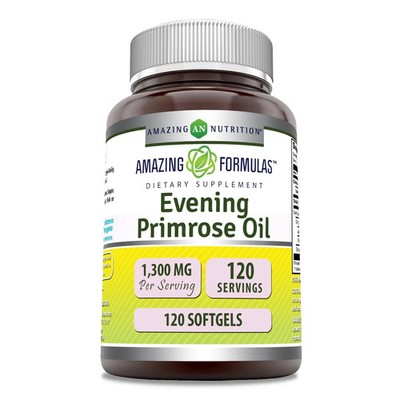 Amazing Formulas Evening Primrose Oil 1300mg, 10% GLA, 120 Softgels Supplement