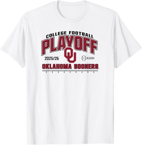 Oklahoma Sooners College Football Playoff CFP 2025-26 White T-Shirt