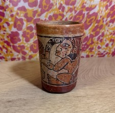 Vintage Nasca Style Pottery Pot Vase Reproduction Art Latin American Vessel