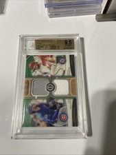 2018 Topps Tribute Dual Player Relics Green #/99 Bryce Harper And Bryant BGS 9.5