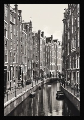 Weiche Amsterdam Kanäle gerahmtes Wandbild Poster Leinwanddruck Bild