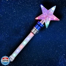 Fleeting Time Light Up Frozen Snowflake Wand- Snowflake Spinning Wands,Magic 