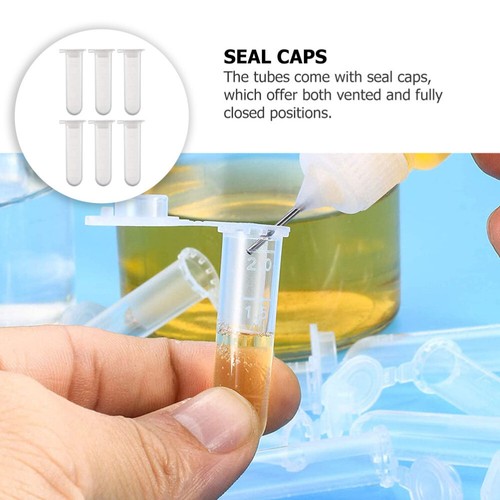 50 stück Reagenzglas 5ml Zentrifuge-Tuben Reagenzgläsern Labor Zentrifugenröhren - Bild 8 von 8