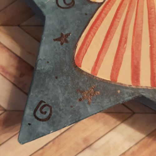 Peace On Earth Patriotic Angel Memory Box Hand Painted Paper Mache Star Shaped - Picture 9 of 9