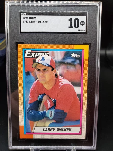 1990 Topps Larry Walker Rookie RC Montreal Expos 757 SGC 10