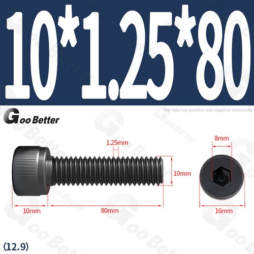 Feingewinde Zylinderschrauben 12.9 Stahl M6 M8 M10 M12 Schwarz Innensechskant - Bild 57 von 85