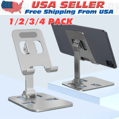 Universal Adjustable Metal Desk Tabletop Phone iPad Tablet Stand Foldable Lot