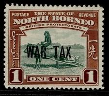 NORTH BORNEO GV SG318, 1c green & red-brown, LH MINT.