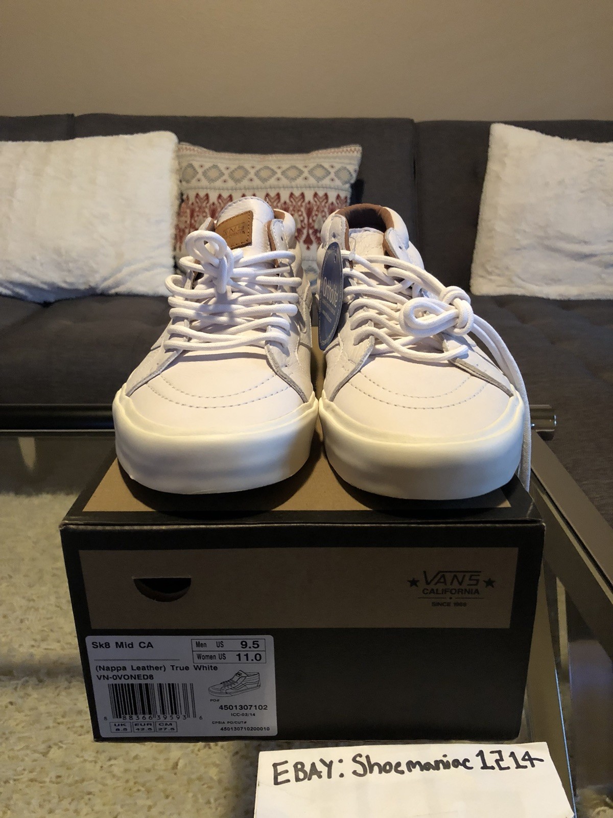 Vans SK8 Mid Pro Nappa Leather Sz. 9.5 white supreme FOG fear of god authentic Vans SK8 Mid Pro Nappa Leather Sz. 9.5 white supreme FOG fear of god authentic