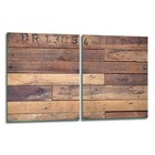 Herdabdeckplatten 2x40x52 Ceranfeld 2-Teilig Glas Spritzschutz Holz