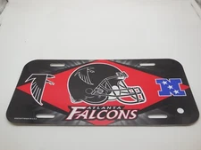 AJ Atlanta Falcons Official NFL Team Logo Color License Plate  Vtg 90s Rare