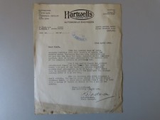 Hartwells Garages Oxford 1955 Letter 3ton Austin Diesel Van Ephemera Truck Lorry