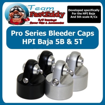 Team FastEddy HPI BAJA SHOCK BLEEDER CAP SET (2) SILVER 5B 5T