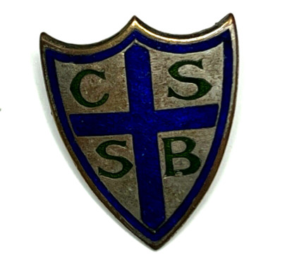 Unidentified Antique School Badge Enamel CSSB 36 x 38 mm