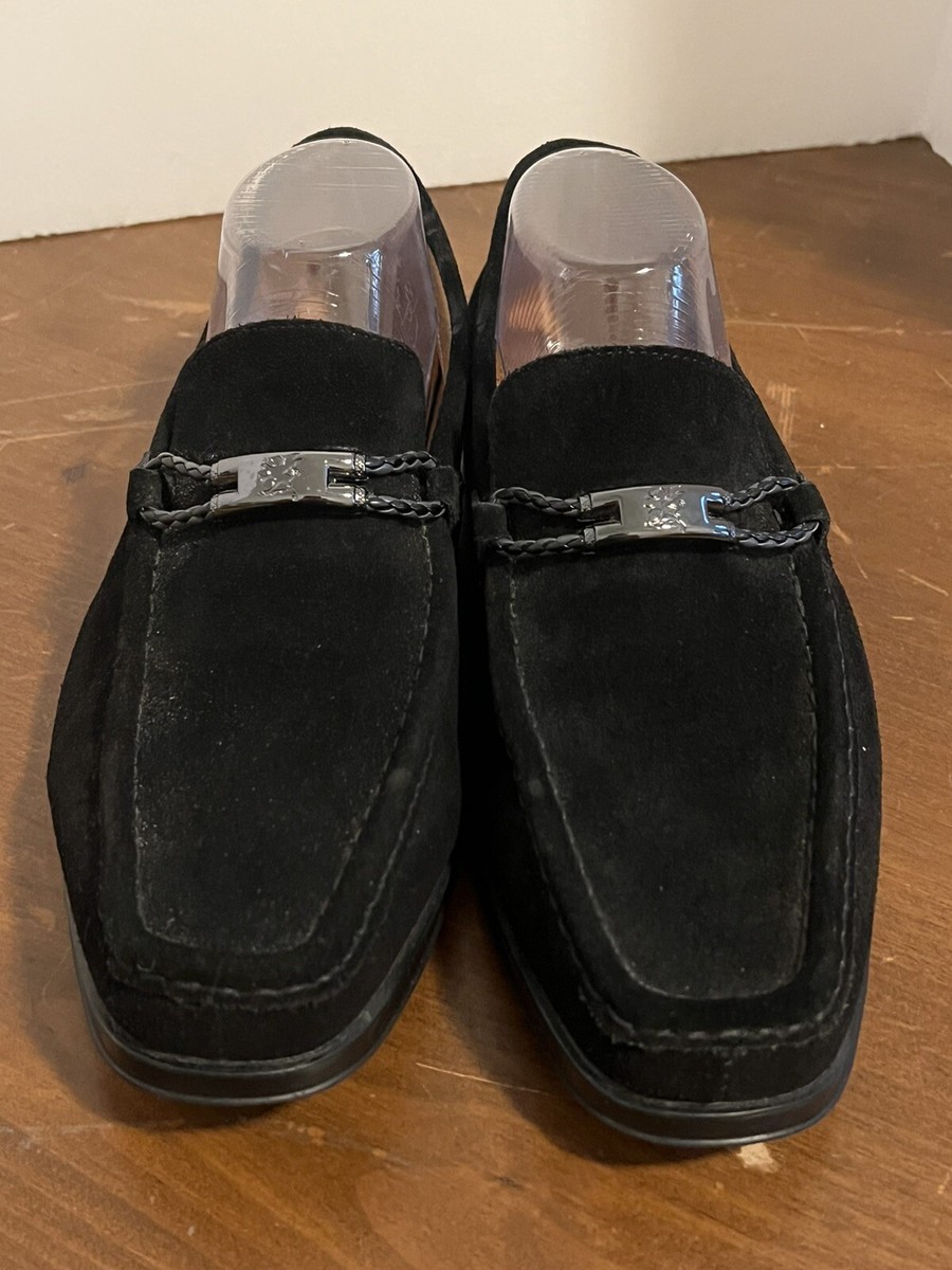 Stacy Adams Paragon Moc Toe Bit Slip On Black Suede Shoes  display picture 3