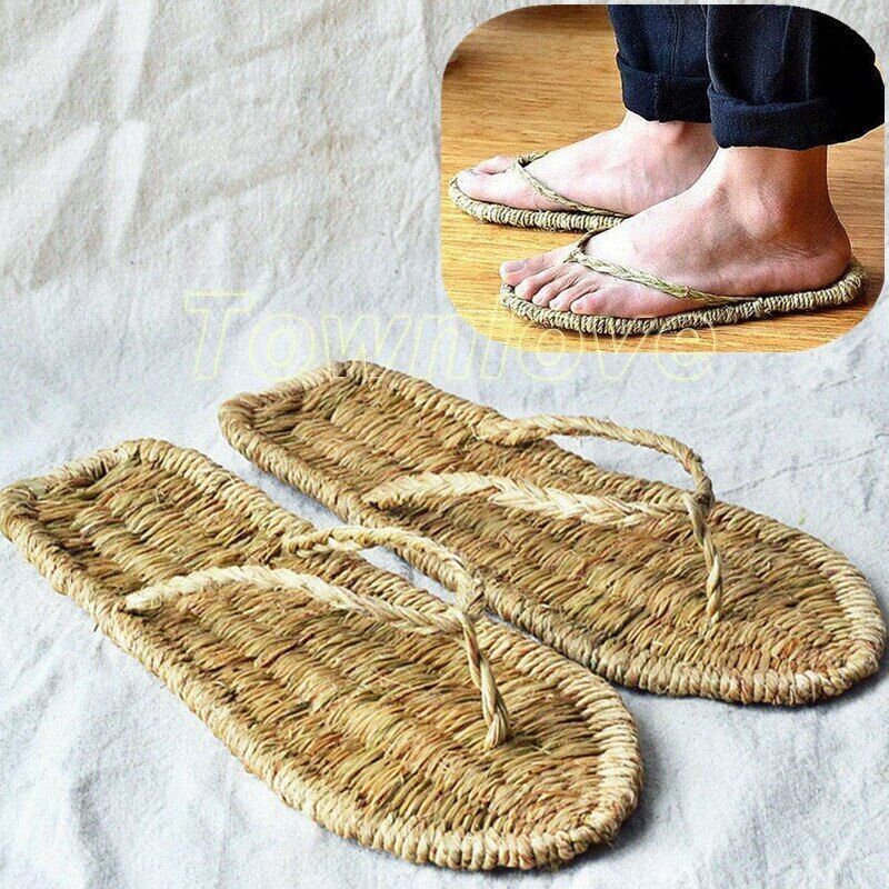 PANTOFOLA D’ORO Sandali in paglia intrecciata pura fatta a mano pantofole retrò puntelli performance sandali