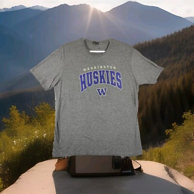 Champion HUSKIES 16 シャツ Lサイズ 古着 USA製 80s