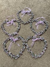 Lot Of 5 Beaded Heart Shaped Hanging Wreaths Everyday Home Decor Valentines 9"