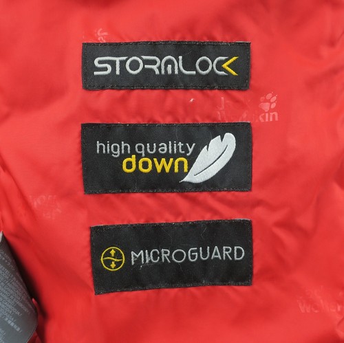 JACK WOLFSKIN MUJER STORMLOCK ALTA CALIDAD PLUMÓN CAPUCHA PARKA talla XL ROJO - Imagen 9 de 10
