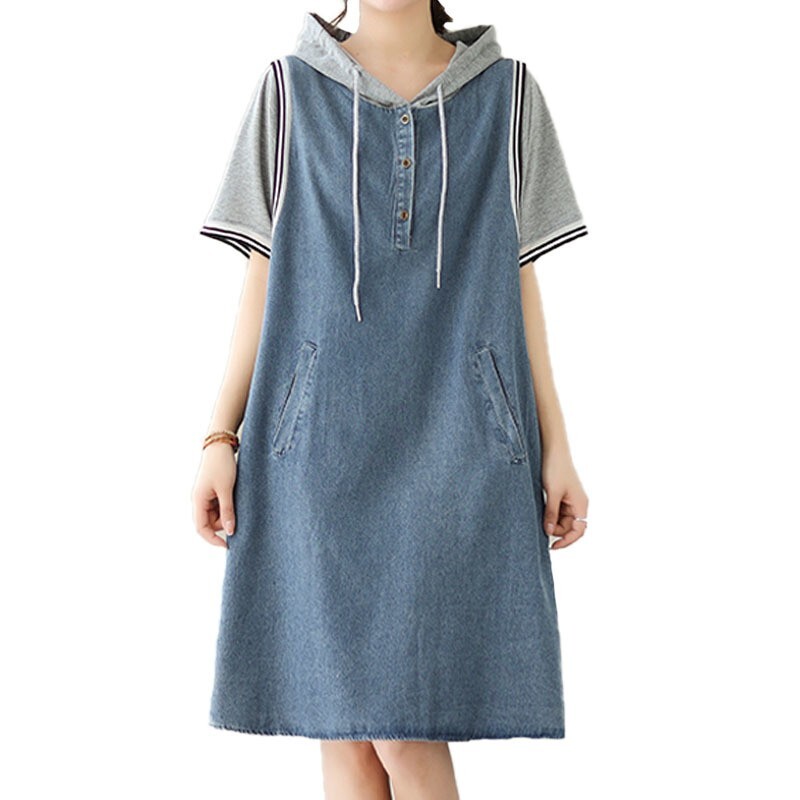 sachin and babi light blue dress Black Hooded A-Line Midi Dress: Elegant Pleated Long Sleeve main image 0