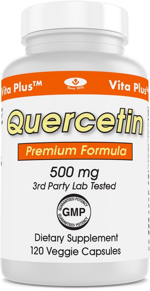 Quercétine 500mg Vita World - 120 Capsules Végétaliennes, Hautement Dosées, 100% Naturelle - Fabriqué En Allemagne